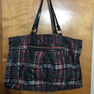 Plaid Coach Signature bag